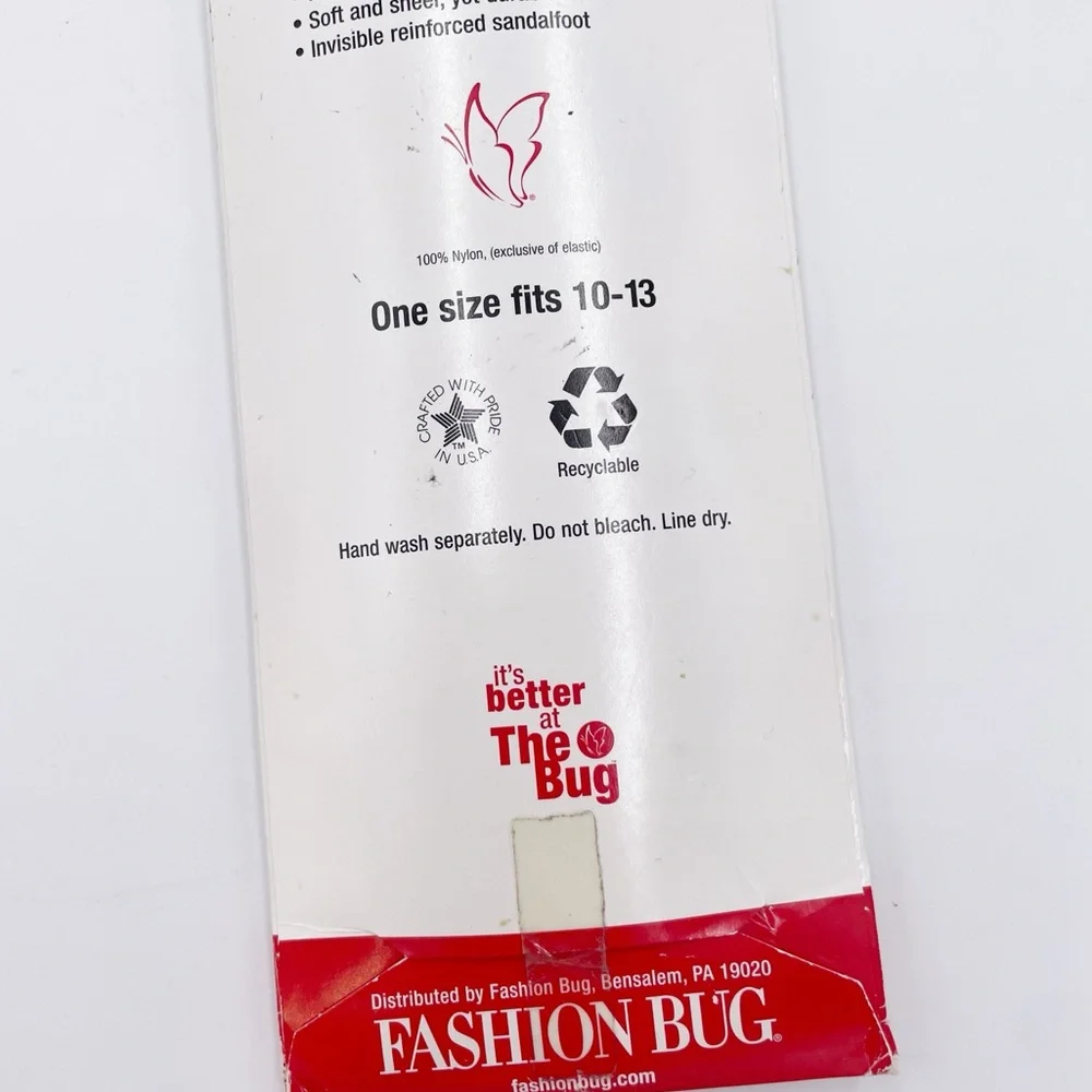 Vintage 90s Fashion Bug Plus Size Day Sheer Knee Highs Socks 100% Nylon 2 Pairs